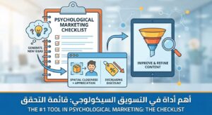 انفوجرافيك يوضح أهمية استخدام قائمة التحقق (Checklist) في إدارة التسويق السيكولوجي لتوليد الأفكار وتصحيح العروض التسويقية