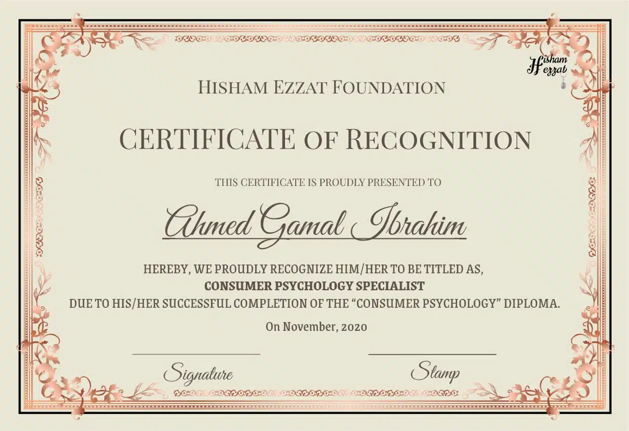 Consumer psychology certificate
