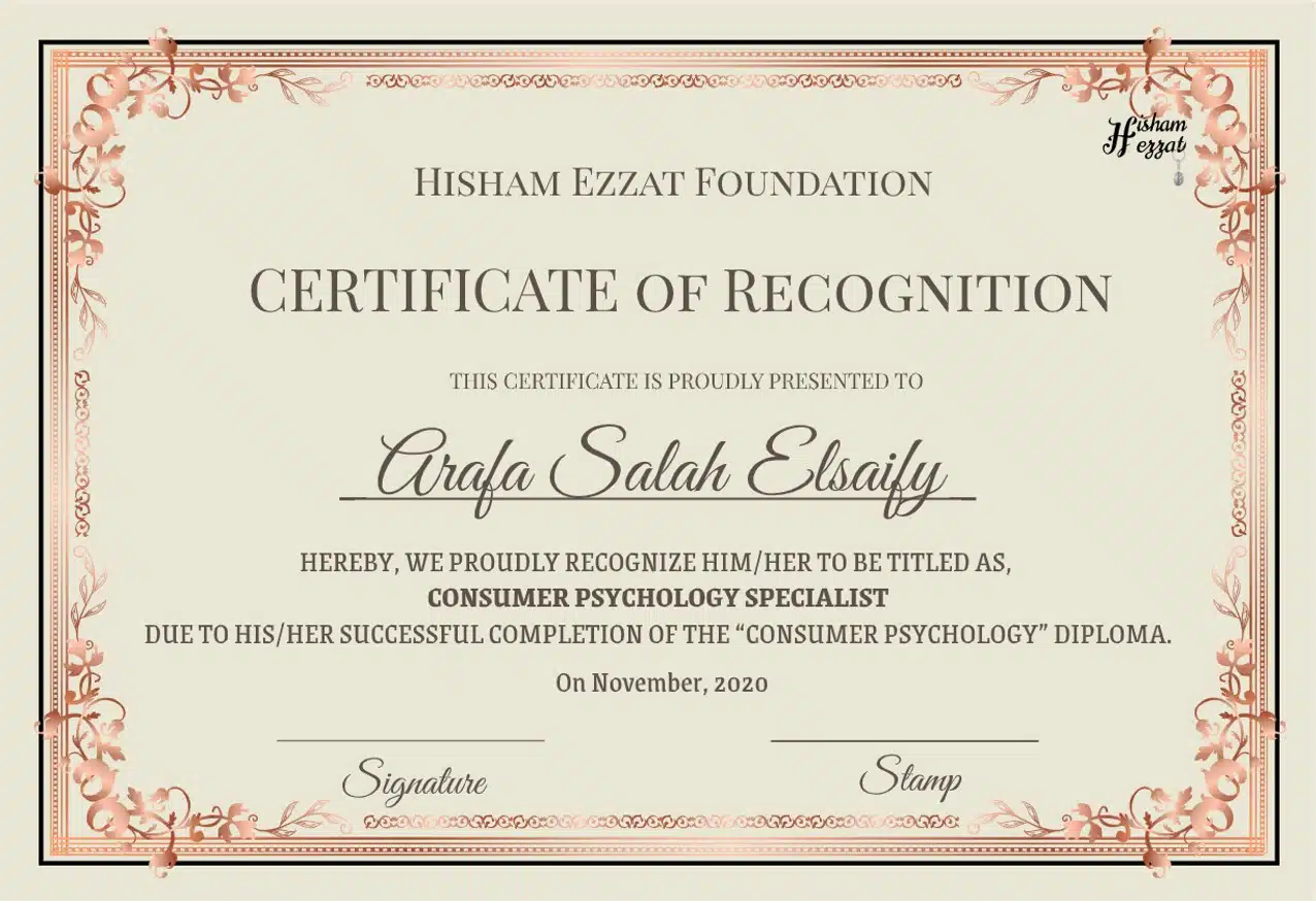 Consumer psychology certificate