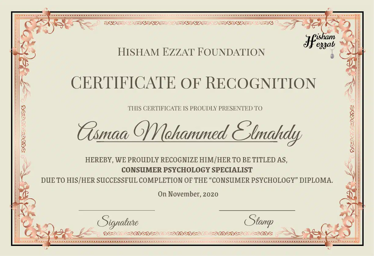 Consumer psychology certificate