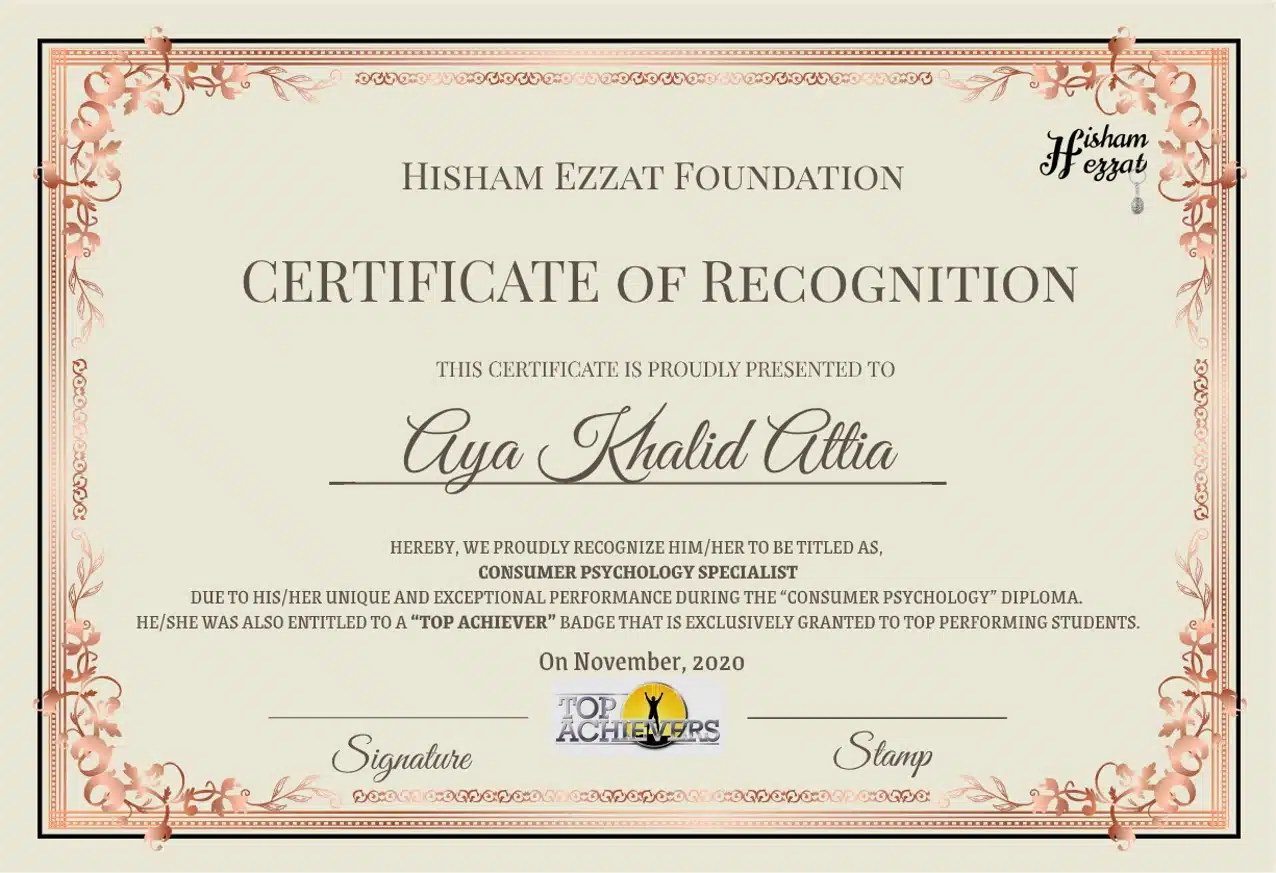 Consumer psychology certificate