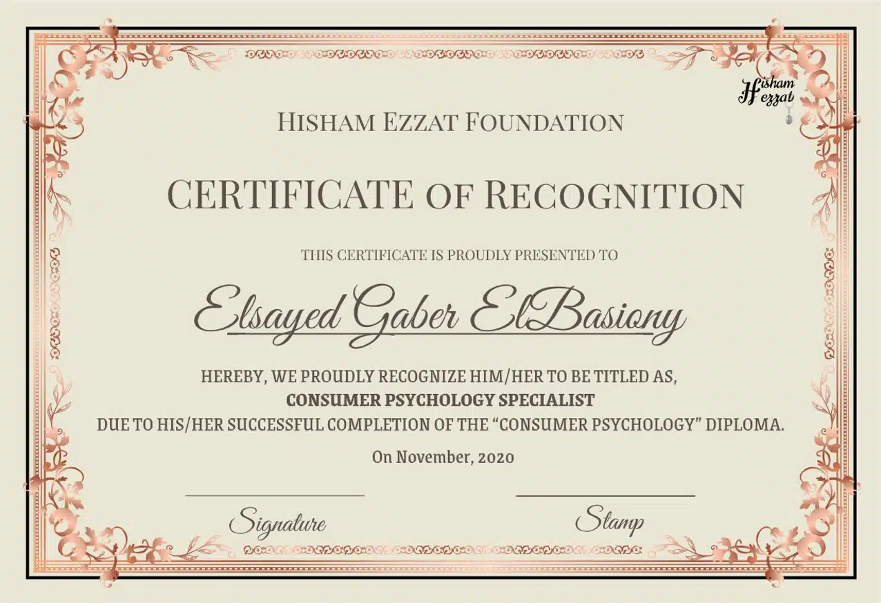Consumer psychology certificate