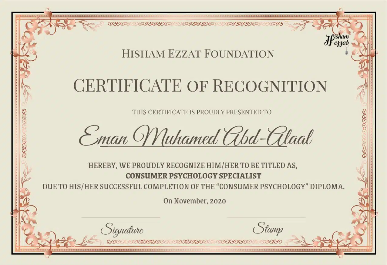 Consumer psychology certificate