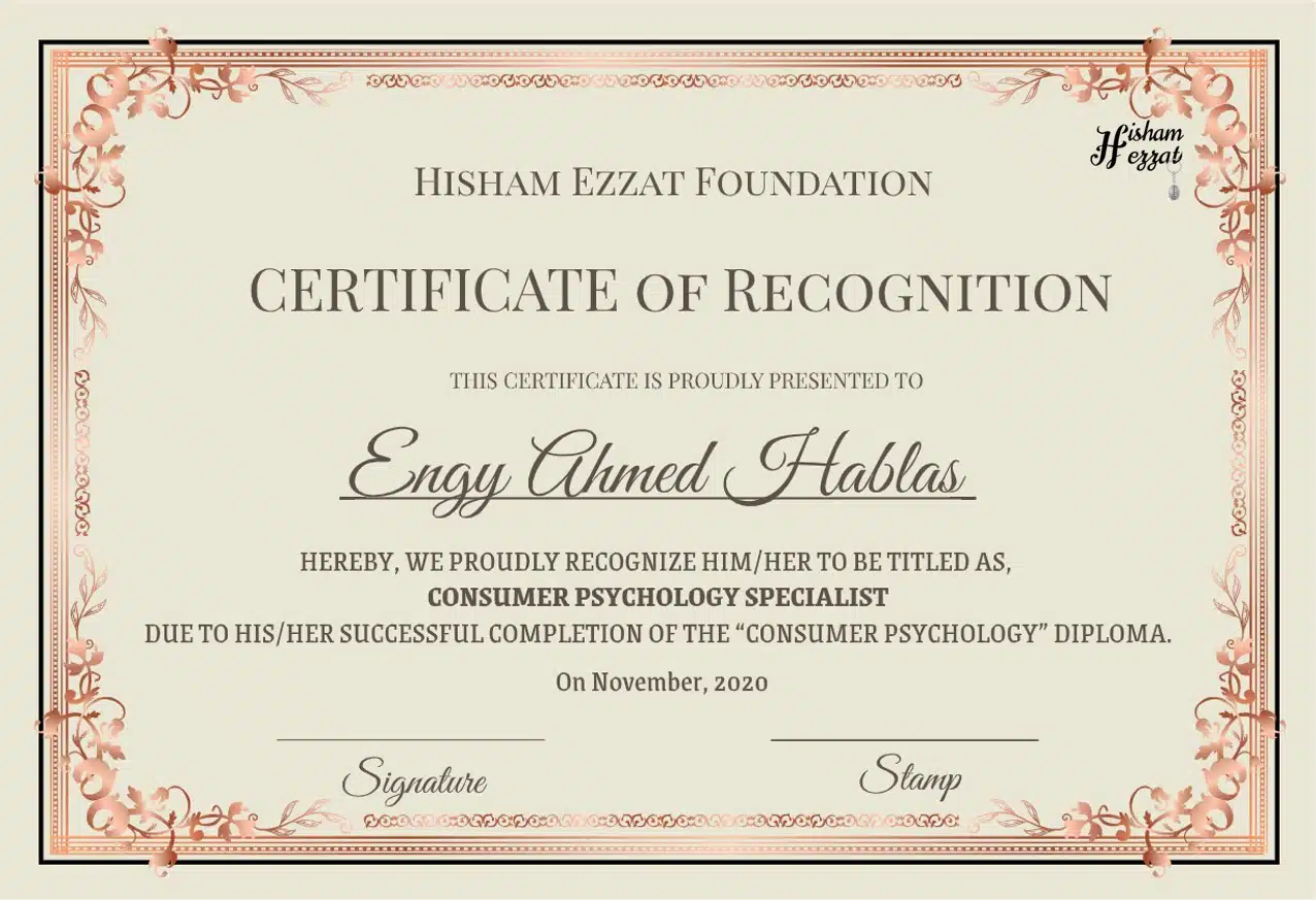 Consumer psychology certificate