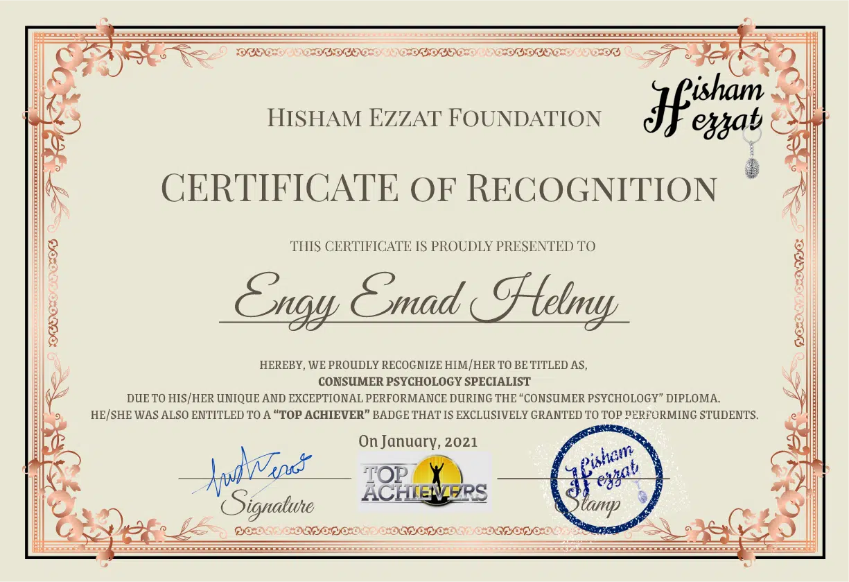 Consumer psychology certificate