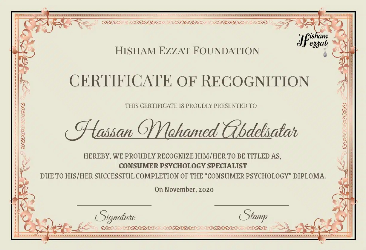 Consumer psychology certificate