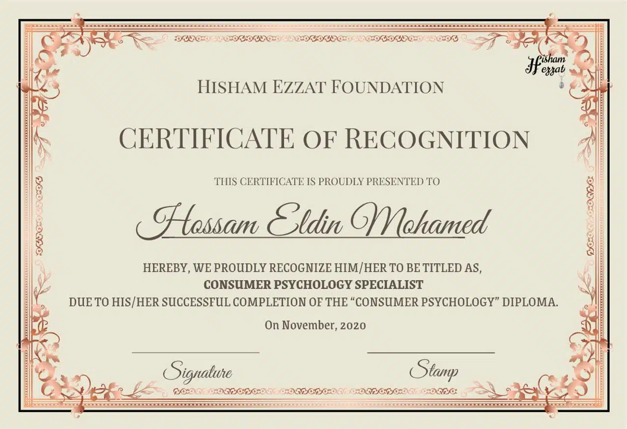Consumer psychology certificate