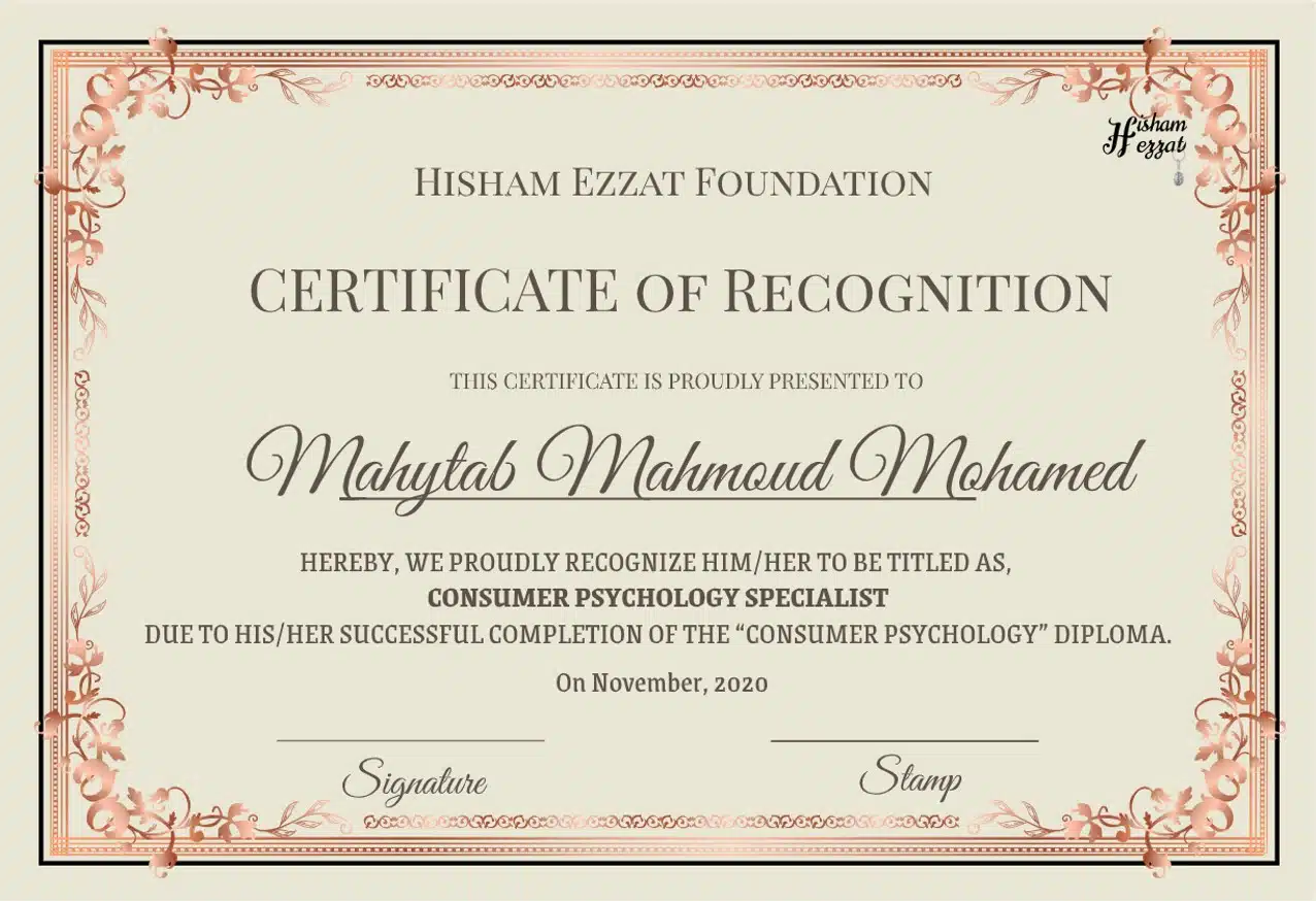 Consumer psychology certificate