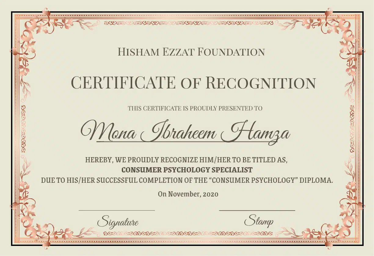 Consumer psychology certificate