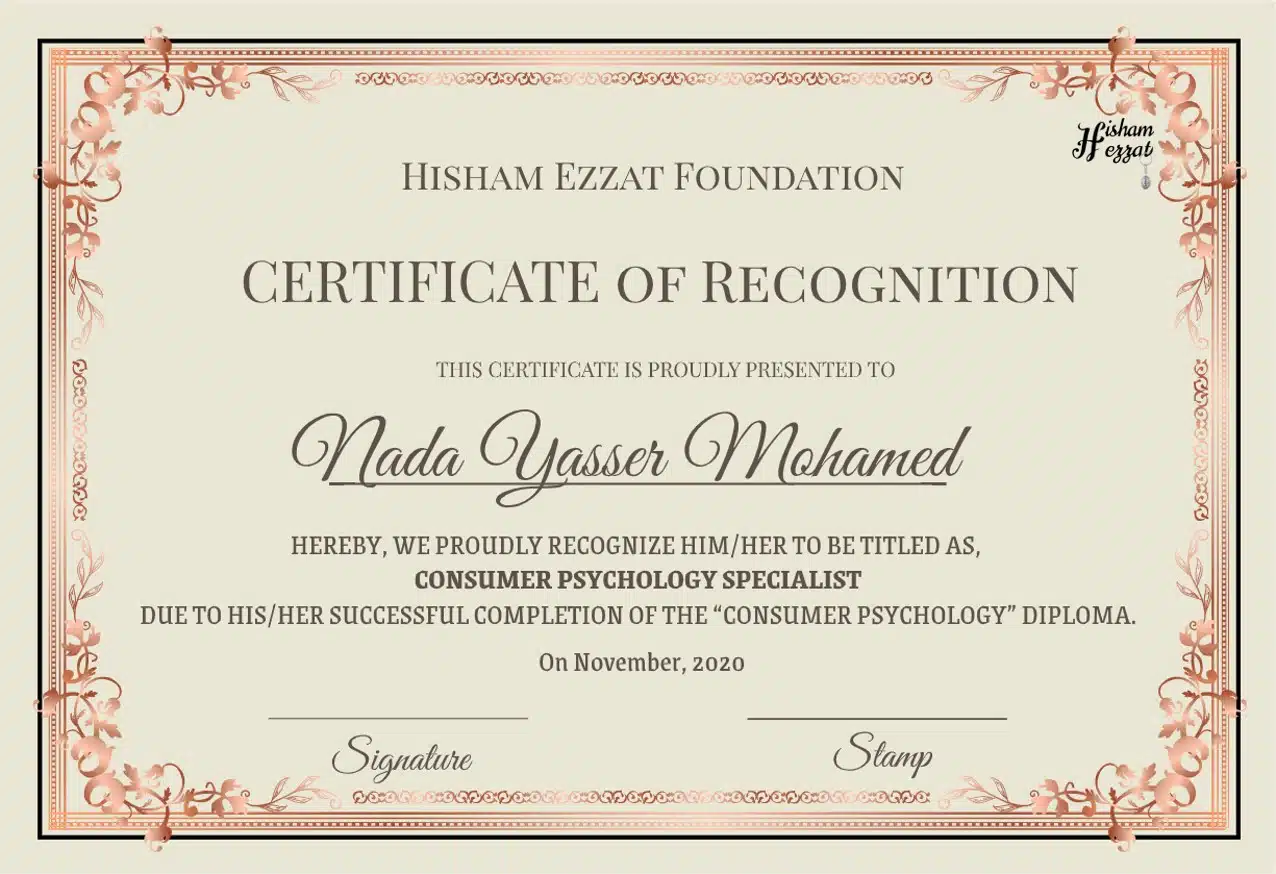 Consumer psychology certificate