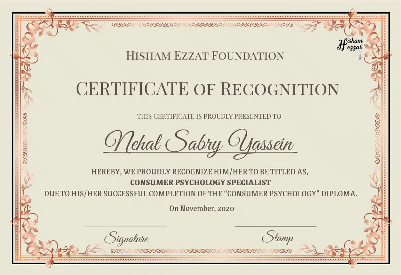 Consumer psychology certificate