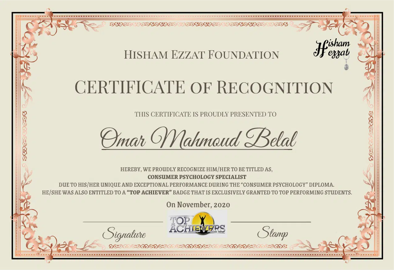 Consumer psychology certificate