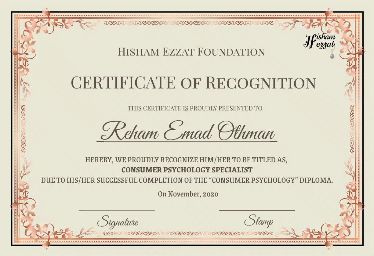 Consumer psychology certificate