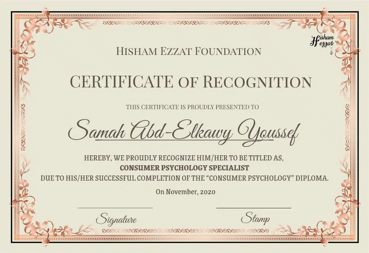 Consumer psychology certificate